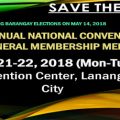 65th Annual National Convention and General Membership Meeting May 21-22, 2018 ( Monday - Tuesday ) SMX Convention Center, Lanang, Davao City