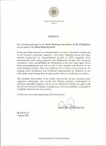 Pres. Aquino's Message for the Rural Banking Week